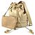 Chanel Vintage Triple Coco CC Logo Drawstring Bag Beige