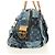 LOUIS VUITTON Monogram Patchwork Denim Bowery Bag Blue M95376 LV Auth am11889SM Azul - vista 4