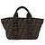 Borsa a Mano FENDI Zucca Canvas Nero Marrone Auth 186292A - vista 13