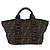 Borsa a Mano FENDI Zucca Canvas Nero Marrone Auth 186292A - vista 2