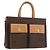 Céline Borsa Tote CELINE Macadam in tela PVC e pelle marrone beige oro Autentica am11883V D'oro