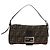 FENDI Zucca Canvas Mamma Baguette Shoulder Bag Black Brown Auth 185313M Marrone Nero - vista 13