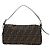FENDI Zucca Canvas Mamma Baguette Shoulder Bag Black Brown Auth 185313M Marrone Nero - vista 2
