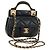 CHANEL Matelasse Chain Shoulder Pouch Lamb Skin 2way Black CC Auth 185439SAM Nero D'oro