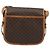 Céline Borsa a Spalla CELINE Macadam Canvas PVC Pelle Marrone Oro Auth 187771 D'oro - vista 3