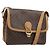 Céline Borsa a tracolla CELINE Macadam Canvas PVC Pelle Marrone Oro Auth ka4853 D'oro