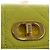 Christian Dior Cannage Miss Caro Chain Pouch in pelle di agnello verde e oro Auth 185907SM - vista 15