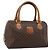 Céline Borsa CELINE Macadam Canvas PVC Pelle Marrone Oro Auth 187766A D'oro