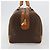 Céline Borsa Boston CELINE in tela Macadam e pelle PVC Marrone Oro Autentica 184535A D'oro - vista 4