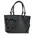 CHANEL Cambon Line Matelassé Tote Bag Leder Schwarz Silber CC Auth 185306V