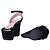 Gucci Black Suede Horsebit Platform Ankle Strap Wedges - view 9