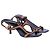 Gucci Leather Colorblock Pattern T-Strap Sandals Brown - view 2