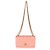 Wallet On Chain Cartera con cadena Chanel en piel de cordero acolchada rosa iridiscente CC - vista 5