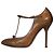 Gucci Braune Leder T-Strap Stiletto Pumps Größe 36.5 gebraucht