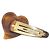 Clip per capelli Gucci marrone rosa oro D'oro - vista 2