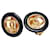 Orecchini tondi vintage Chanel Coco Mark Nero D'oro  - vista 1