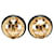 Orecchini tondi vintage Chanel Coco Mark Nero D'oro  - vista 3