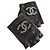 Chanel Fingerlose Handschuhe aus schwarzem gestepptem Leder