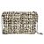 Alexander McQueen Borsa a tracolla Skull in tweed Nero Bianco - vista 4