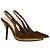 Gucci Sandali Stiletto in Velluto Marrone con Catena