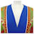 Cárdigan Versace 100% seda Azul Dorado Verde - vista 5