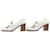 Hermès Hermes Elysee Leder Pumps Silber Weiß Beige - Ansicht 3