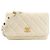 Timeless Cartera Chanel AP2548 de piel de cabra Plata Blanco Dorado
