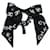 Scrunchie in seta Chanel con logo Coco Nero Bianco