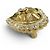 Broche Chanel L25K Coco Mark Heart Rhinestone Dourado - vista 3