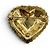 Broche Chanel L25K Coco Mark Heart Rhinestone Dourado - vista 5