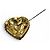 Broche Chanel L25K Coco Mark Heart Rhinestone Dourado - vista 6