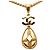 Collana con pendente Chanel Gold CC placcato oro a forma di goccia D'oro - vista 2