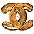 Spilla trapuntata in oro placcato CC di Chanel D'oro - vista 3