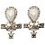 Orecchini Chanel Gold CC placcati oro strass perla finta goccia nastro push back D'oro