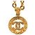 Collana con pendente rotondo Chanel Gold CC placcato oro D'oro - vista 2