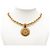 Collana con pendente rotondo Chanel Gold CC placcato oro D'oro - vista 6