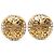 Orecchini a clip rotondi Chanel Gold CC placcati oro e strass D'oro