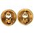 Orecchini a clip rotondi Chanel Gold CC placcati oro e strass D'oro - vista 2