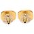 Orecchini Chanel Gold CC placcati oro con chiusura a perno D'oro - vista 2