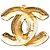 Chanel Gold CC Goldplattierte gesteppte Anhänger-Halskette Golden - Ansicht 3