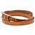 Bracciale Triple Tour Hermès Hapi 3 MM in pelle Swift marrone - vista 2