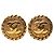 Orecchini Chanel Gold CC placcati oro Sunburst rotondi con clip D'oro