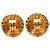 Orecchini Chanel Gold CC placcati oro Sunburst rotondi con clip D'oro - vista 2