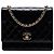 Chanel Black CC Quilted Patent Square Flap Nero