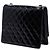 Chanel Black CC Quilted Patent Square Flap Nero - vista 2