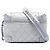 Chanel Silver CC Quilted Metallic Calfskin Street Allure Camera Bag Silvery