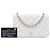 Wallet On Chain Cartera con cadena en piel de becerro chevron blanco CC de Chanel - vista 7