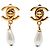 Orecchini a clip Chanel Gold CC placcati oro con perle finte e chiusura Turn Lock D'oro