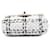 Chanel White CC Mini Raffia Effect Tweed Flap Bianco - vista 3