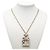 Collana con pendente flacone di profumo Chanel Gold CC placcato oro e strass D'oro - vista 6